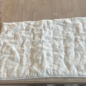 Pottery barn Belgian flax tufted blue frost standard size